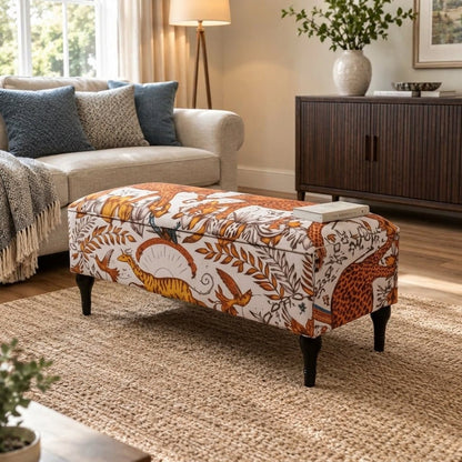 Zambezi Multicolour Storage Ottoman Coffee Table Bench – Patterned Footstool & Seating - ISTOOLS