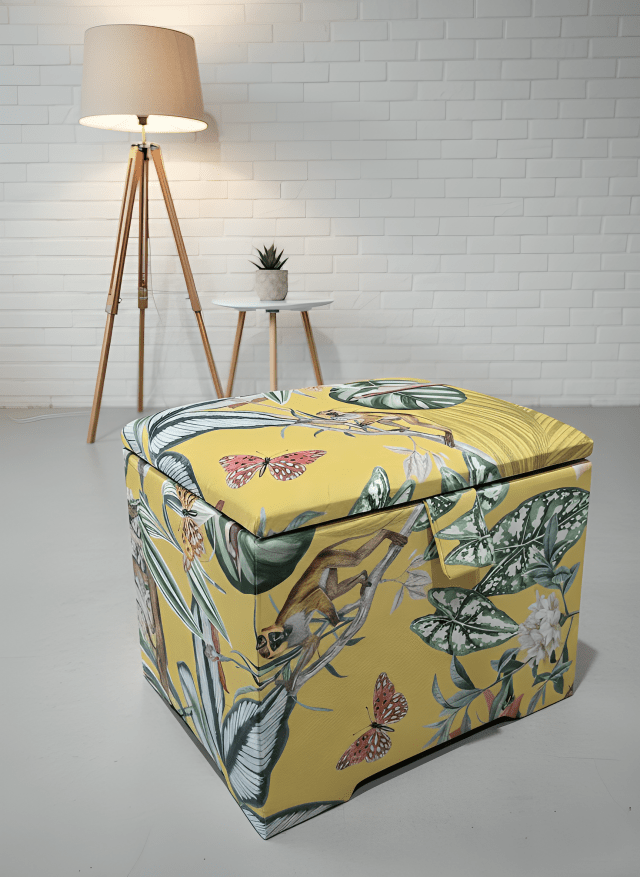 ZEN Small Plain Storage Box floral, Ottoman, deep Storage - ISTOOLS