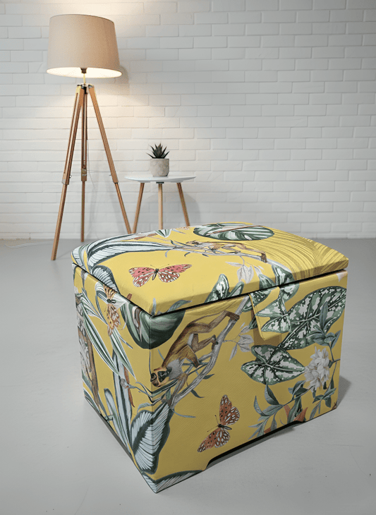 ZEN Small Plain Storage Box floral, Ottoman, deep Storage - ISTOOLS