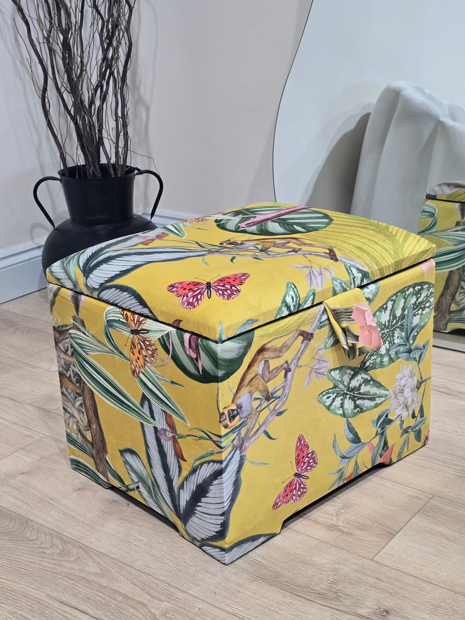ZEN Small Plain Storage Box floral, Ottoman, deep Storage - ISTOOLS