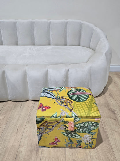 ZEN Small Plain Storage Box floral, Ottoman, deep Storage - ISTOOLS