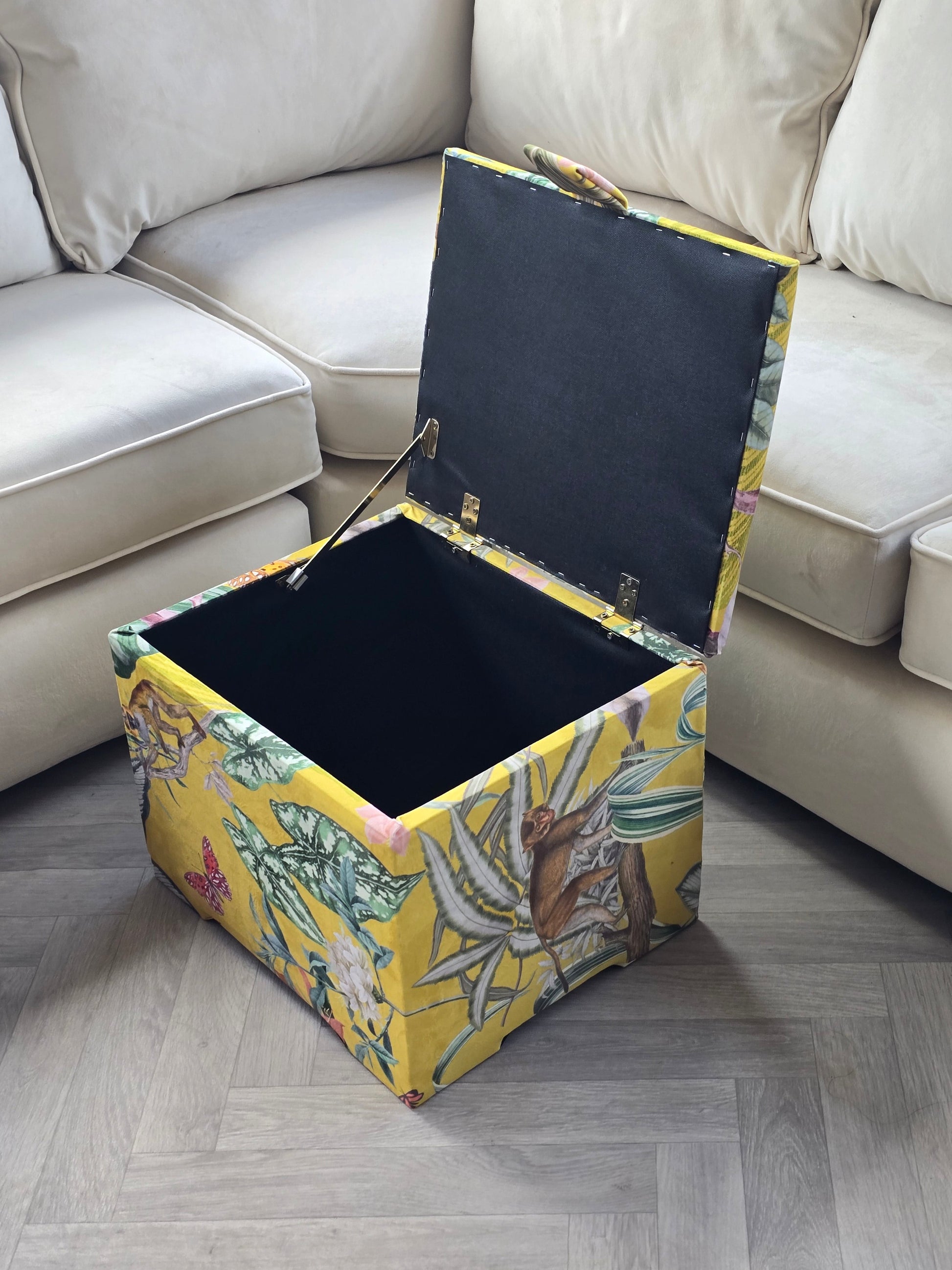 ZEN Small Plain Storage Box floral, Ottoman, deep Storage - ISTOOLS
