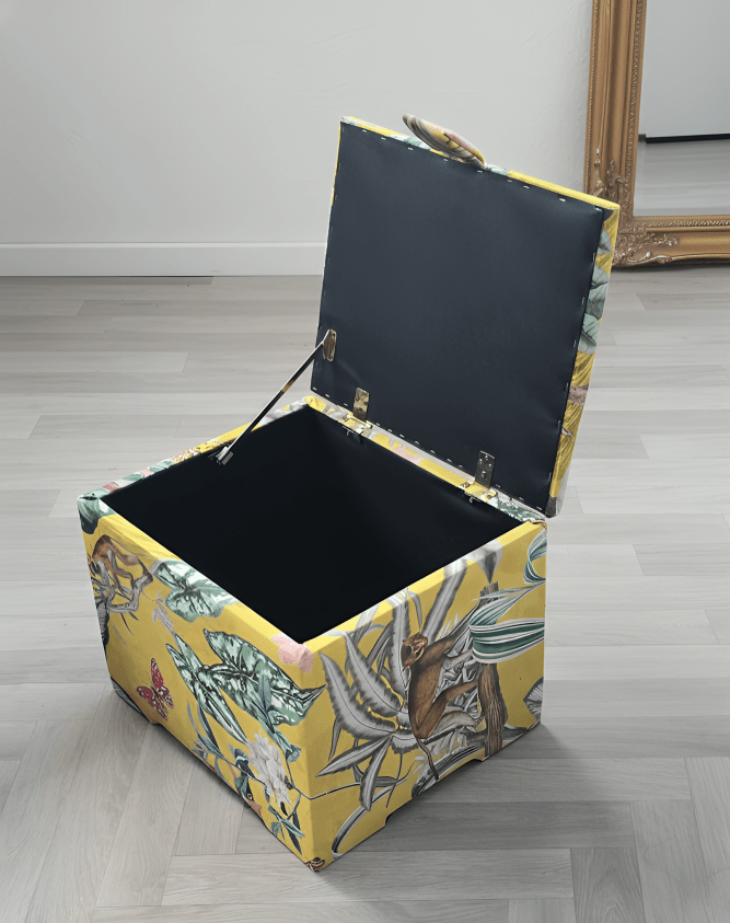 ZEN Small Plain Storage Box floral, Ottoman, deep Storage - ISTOOLS