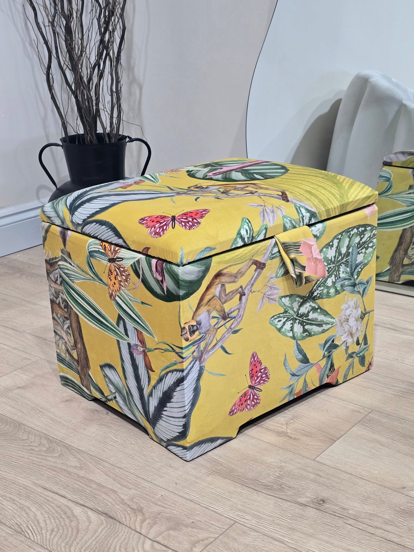 ZEN Small Plain Storage Box floral, Ottoman, deep Storage - ISTOOLS