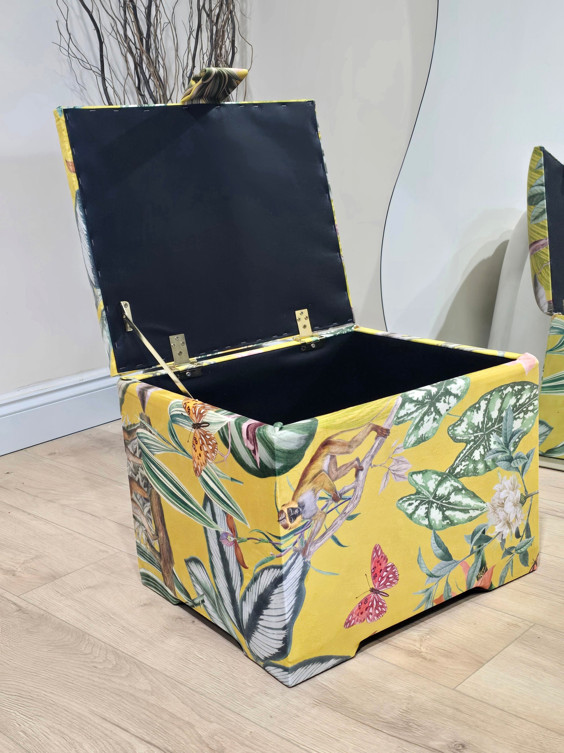 ZEN Small Plain Storage Box floral, Ottoman, deep Storage - ISTOOLS