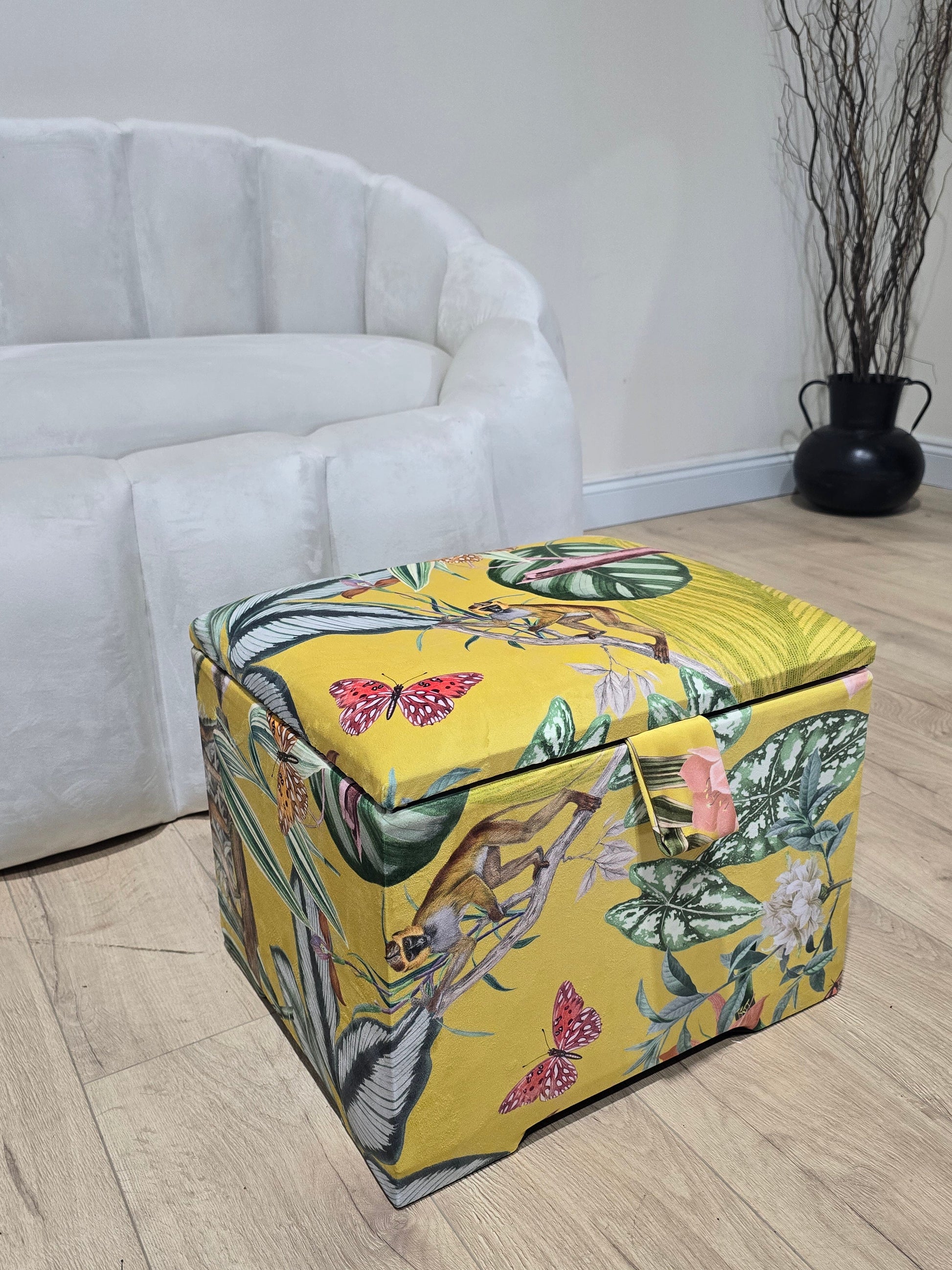 ZEN Small Plain Storage Box floral, Ottoman, deep Storage - ISTOOLS