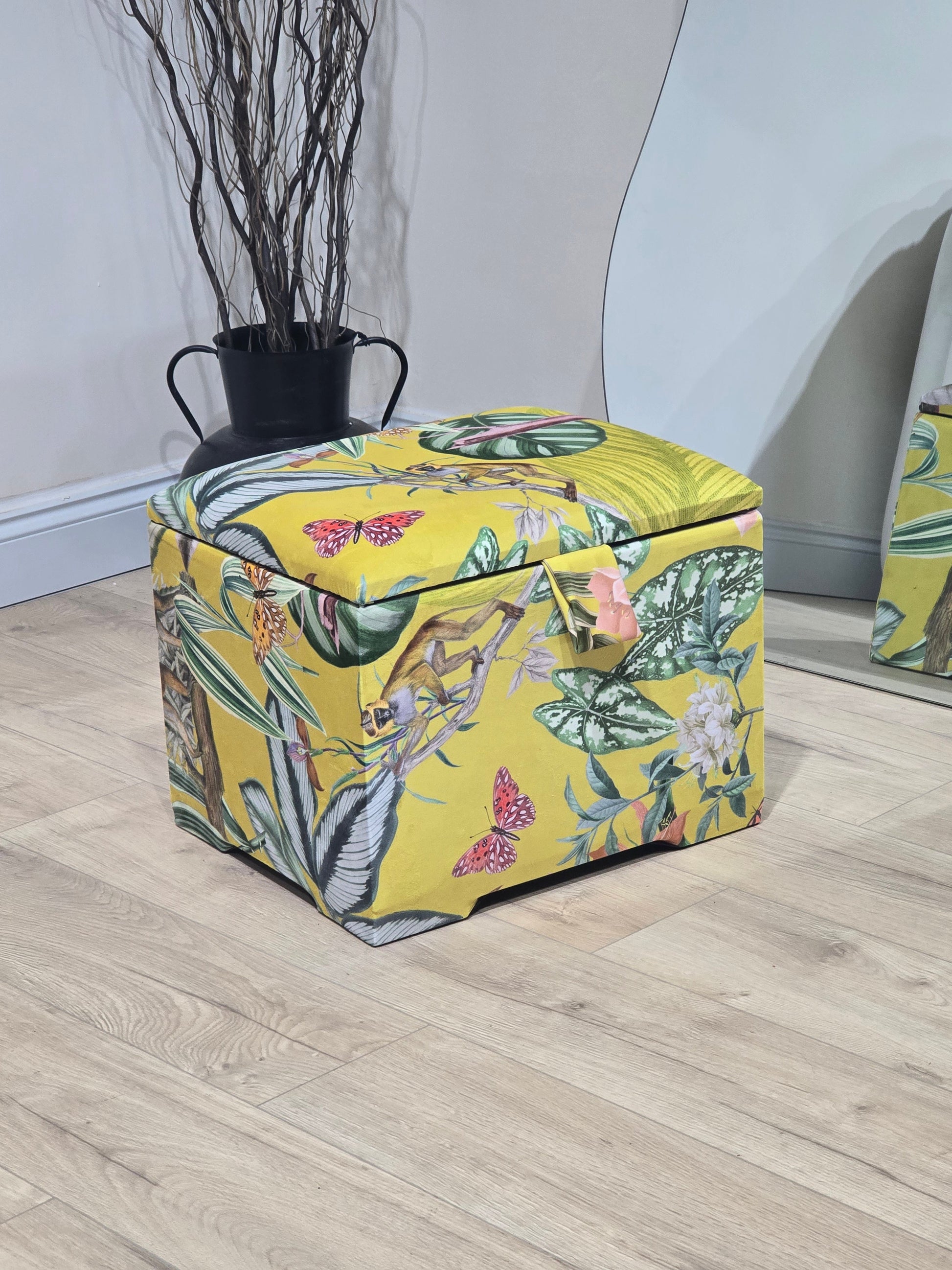 ZEN Small Plain Storage Box floral, Ottoman, deep Storage - ISTOOLS