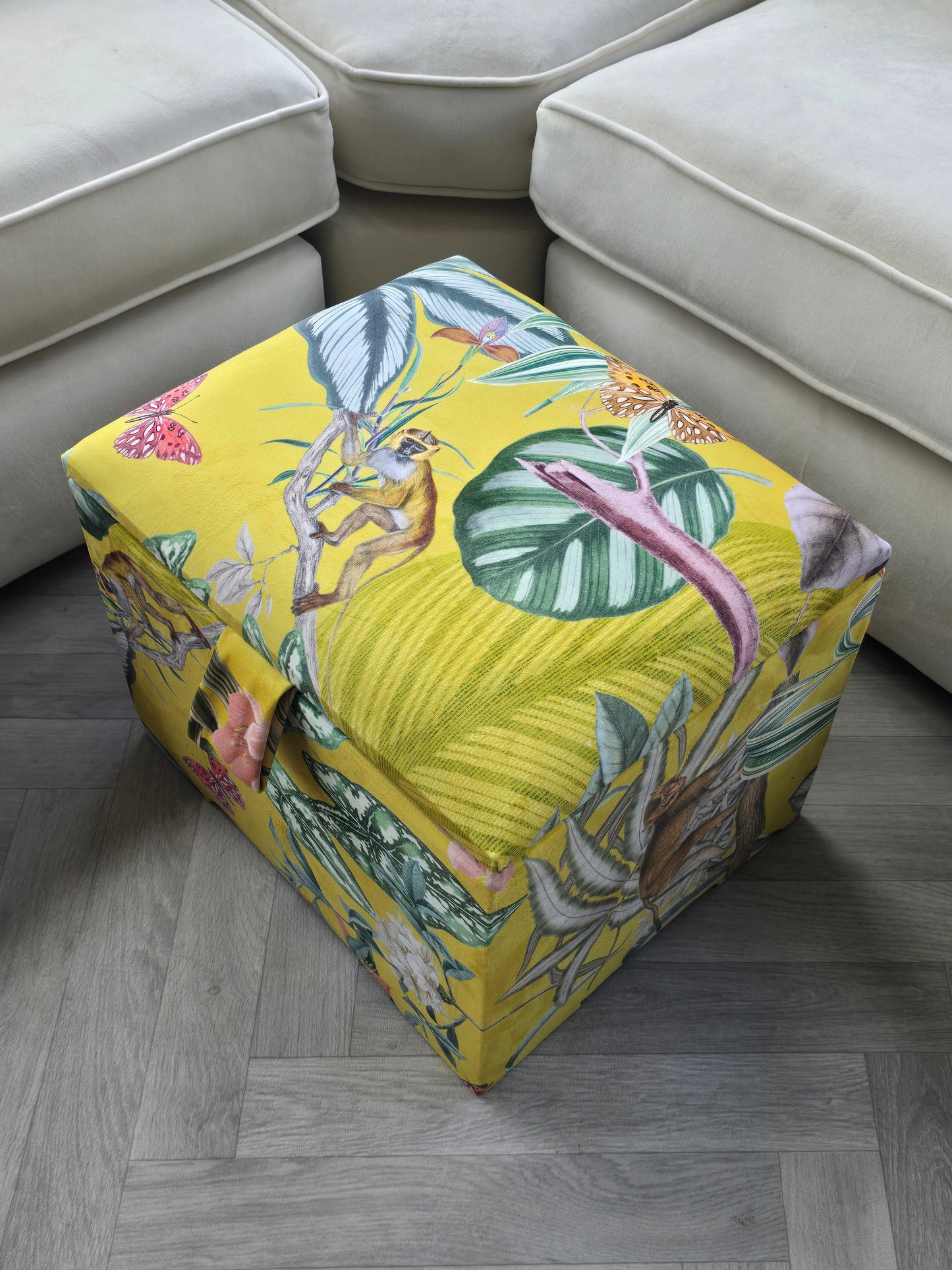 ZEN Small Plain Storage Box floral, Ottoman, deep Storage - ISTOOLS