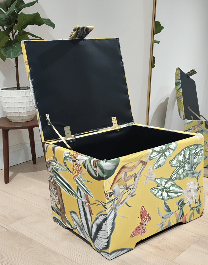 ZEN Small Plain Storage Box floral, Ottoman, deep Storage - ISTOOLS