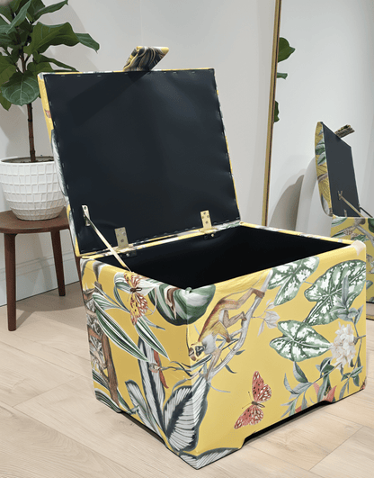 ZEN Small Plain Storage Box floral, Ottoman, deep Storage - ISTOOLS