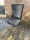 Curved Back Dark Grey Dining Room Chair