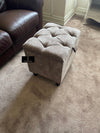 Brown Small coffee table Storage Box | Brown Chesterfield Footstool | Brown Footstool Ottoman