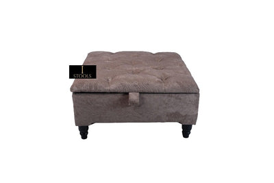 Brown Square Ottoman Storage | Brown Chesterfield Footstool