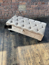 Champagne Beige Ottoman Bench for Living Room | Ottoman Storage Bench for Bedroom UK
