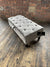 Silver Velvet Ottoman Storage Bench |silver grey Chesterfield Ottoman Bench