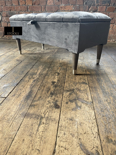 Dark Grey Ottoman coffee table Storage Bench | Dark Grey Pouffe