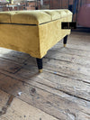 Mustard Gold Square Ottoman Storage | Gold Foot Rest for Living Room
