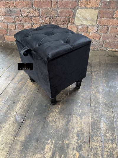 Black Small coffee table Storage Box | Black Small Ottoman | side table footstool