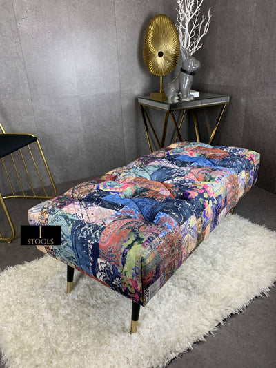 Demask multicolour Footstool | multicolour Bench | Demask Bench coffee table