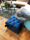 Navy Blue Small coffee table Storage Box | Navy Blue Footrest with Storage | Navy Blue Pouffe UK