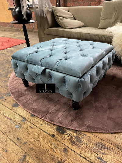 Duck Egg Blue coffee table Chesterfield Ottoman Storage