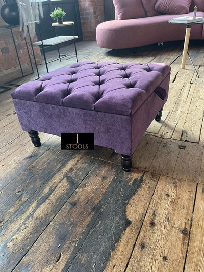 Purple Aubergine Handmade footstool