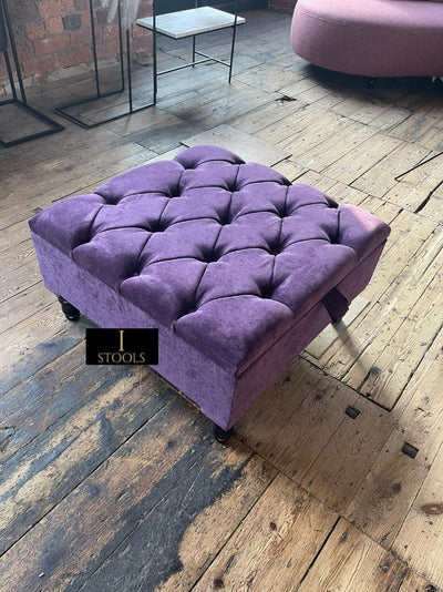 Purple Aubergine Handmade footstool