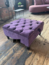 Purple Aubergine Square Ottoman Storage | Purple Velvet Footstool and Pouffe UK
