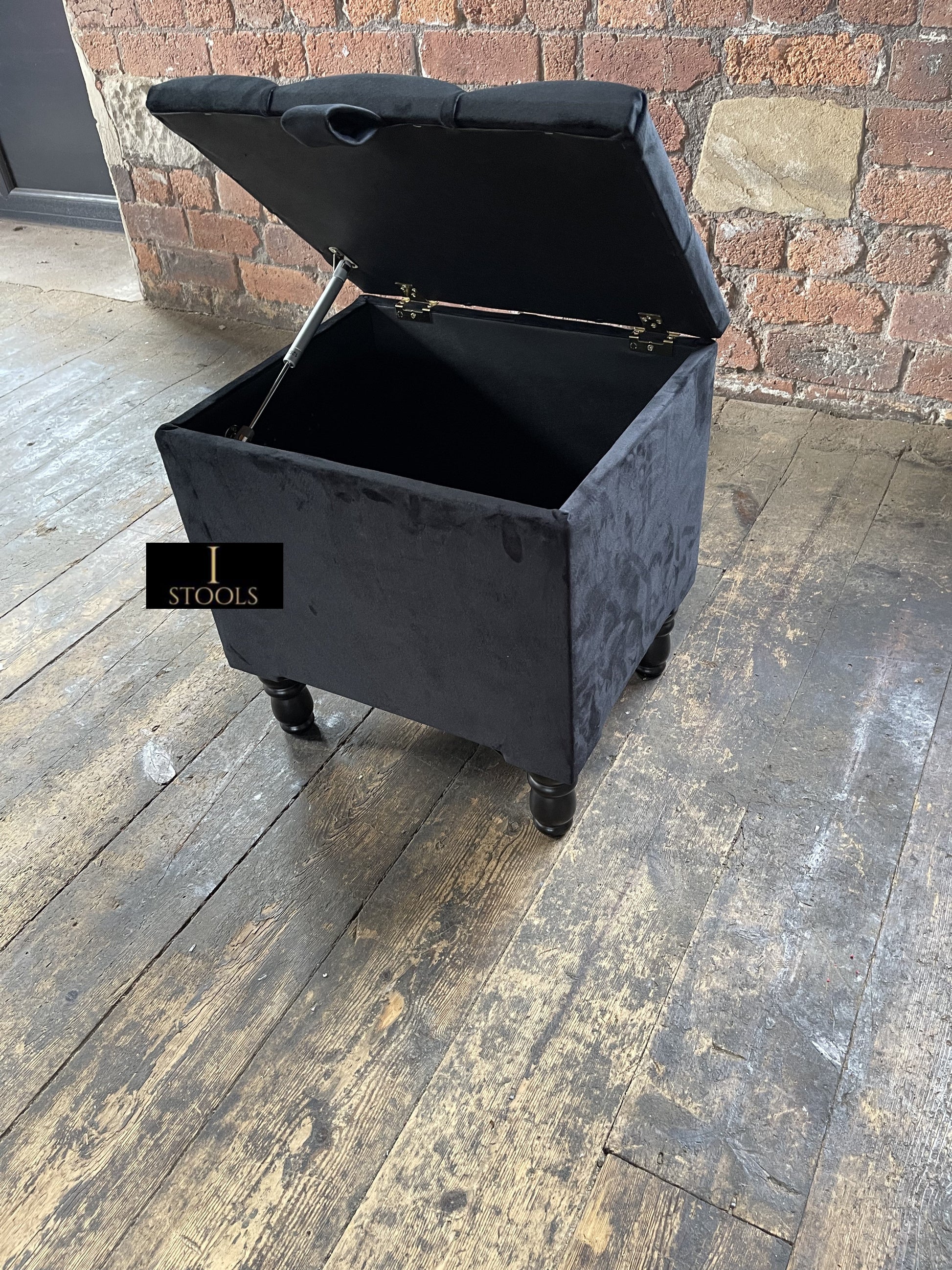Black Small coffee table Storage Box | Black Small Ottoman | side table footstool - ISTOOLS