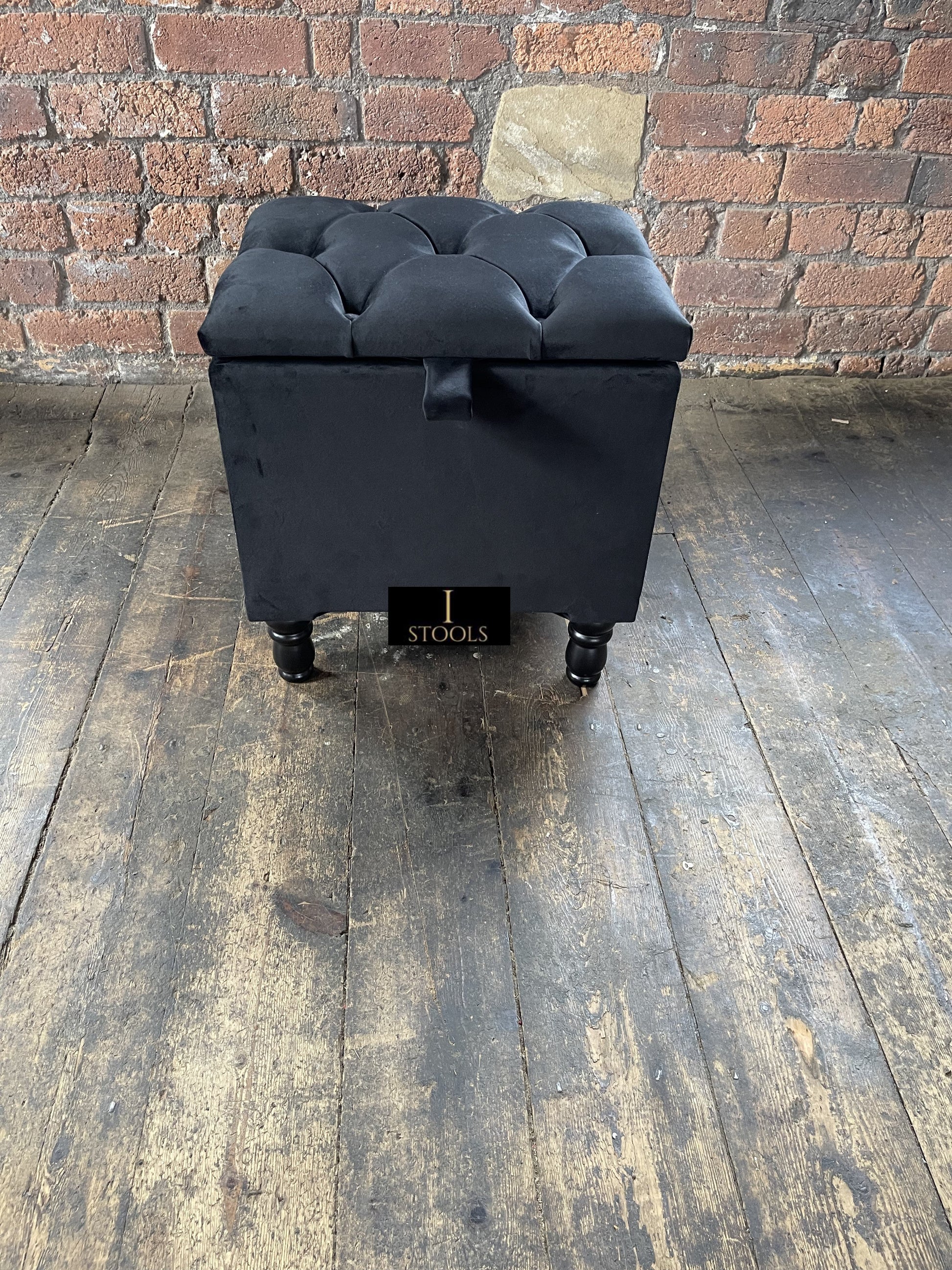Black Small coffee table Storage Box | Black Small Ottoman | side table footstool - ISTOOLS