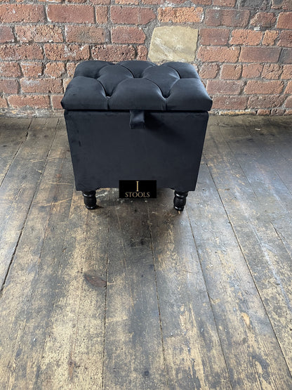 Black Small coffee table Storage Box | Black Small Ottoman | side table footstool - ISTOOLS