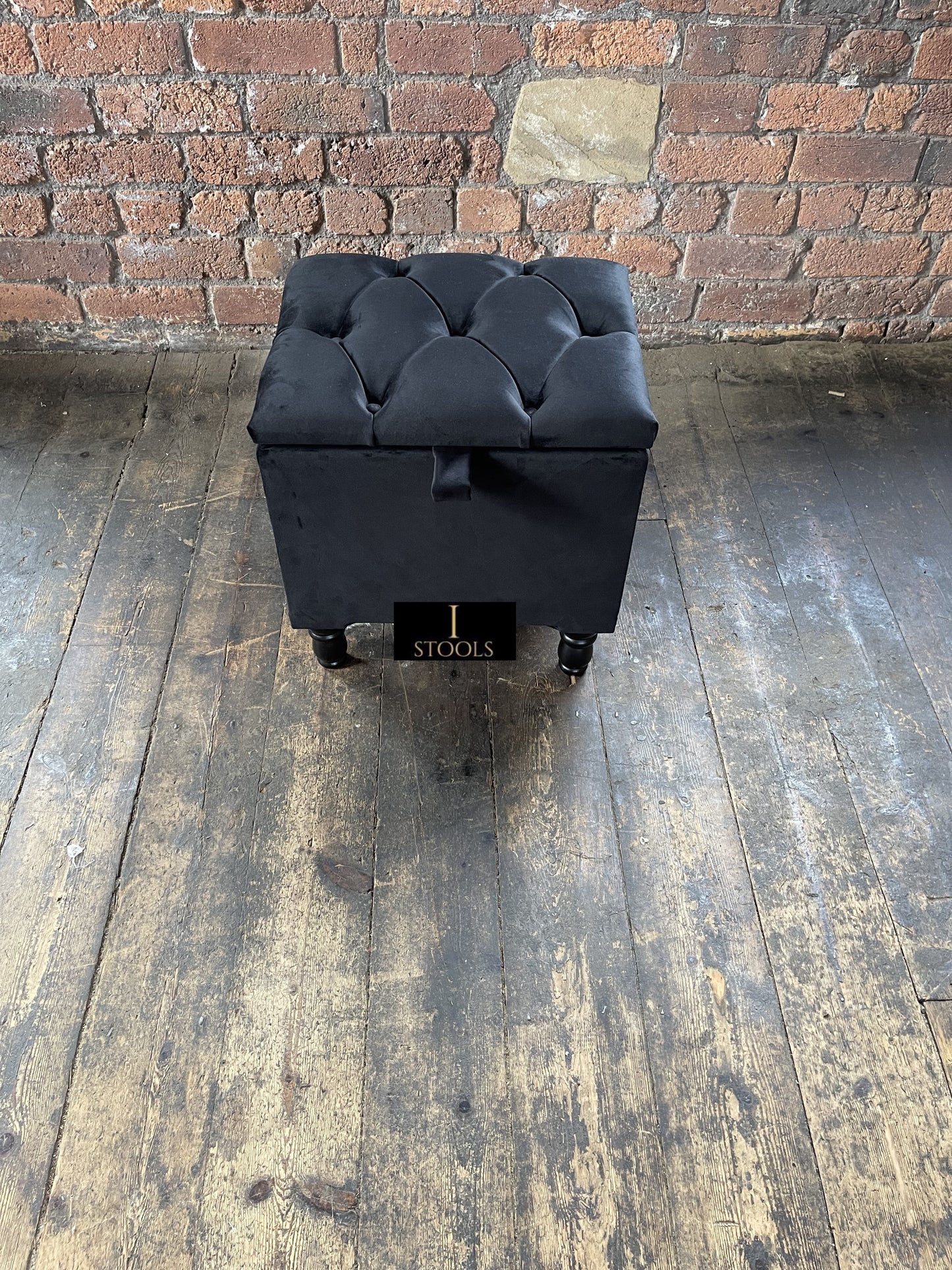 Black Small coffee table Storage Box | Black Small Ottoman | side table footstool - ISTOOLS