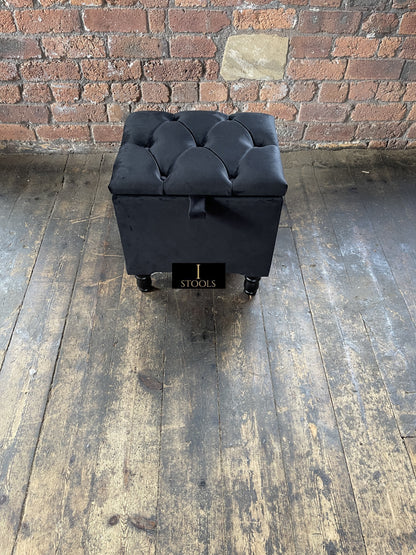 Black Small coffee table Storage Box | Black Small Ottoman | side table footstool - ISTOOLS