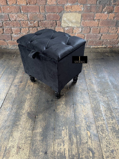 Black Small coffee table Storage Box | Black Small Ottoman | side table footstool - ISTOOLS