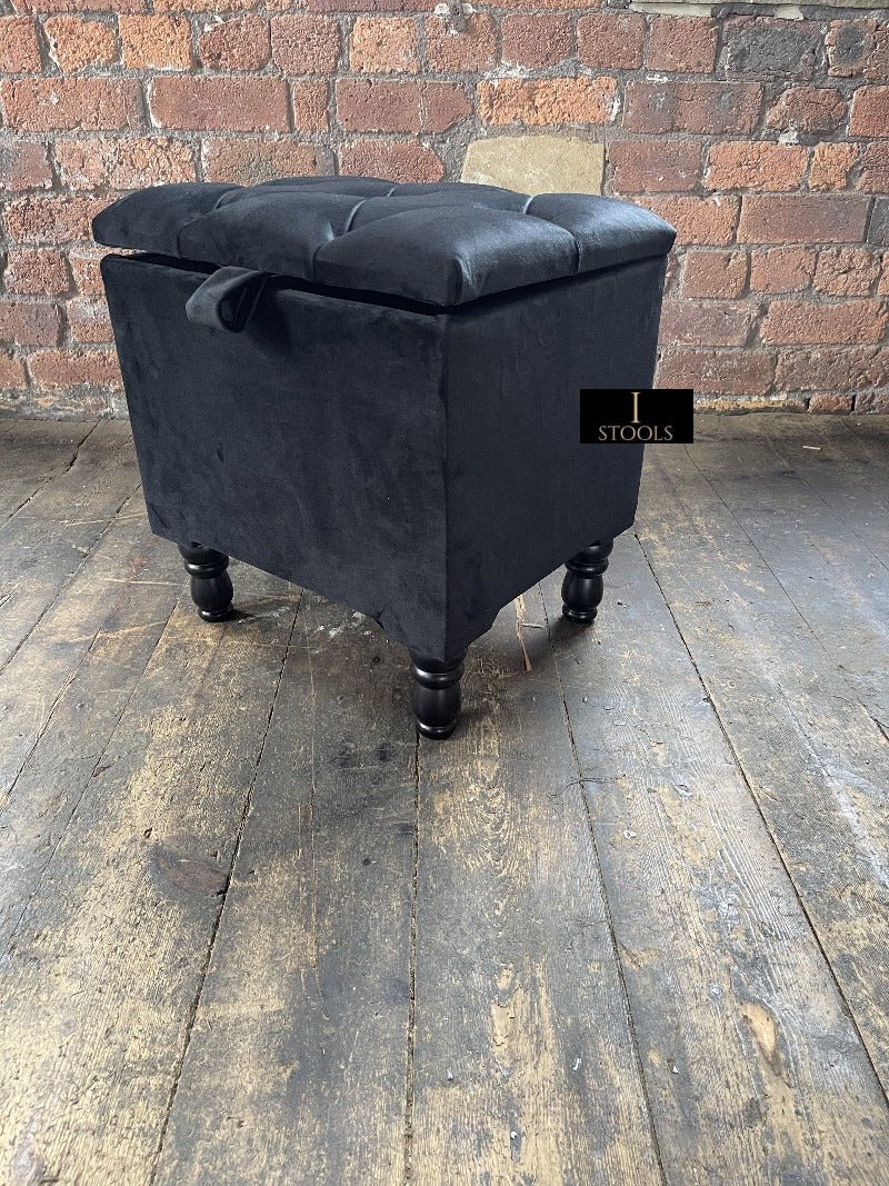 Black Small coffee table Storage Box | Black Small Ottoman | side table footstool - ISTOOLS