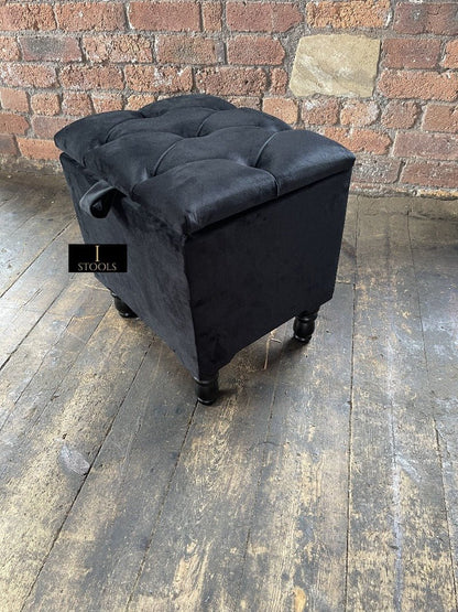 Black Small coffee table Storage Box | Black Small Ottoman | side table footstool - ISTOOLS