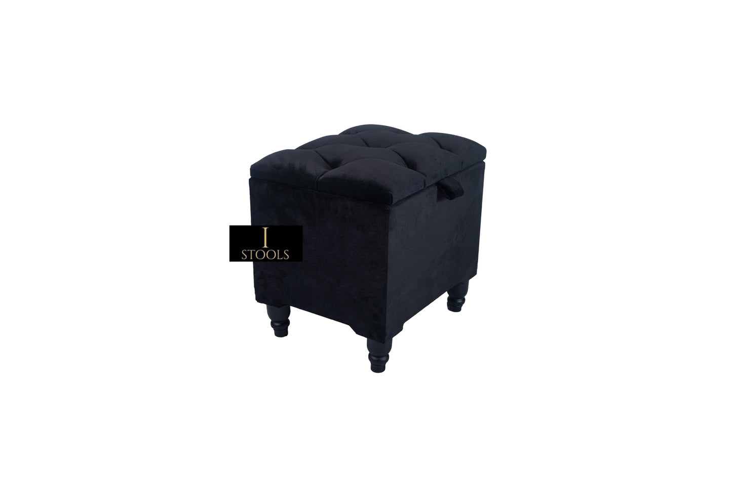 Black Small coffee table Storage Box | Black Small Ottoman | side table footstool - ISTOOLS