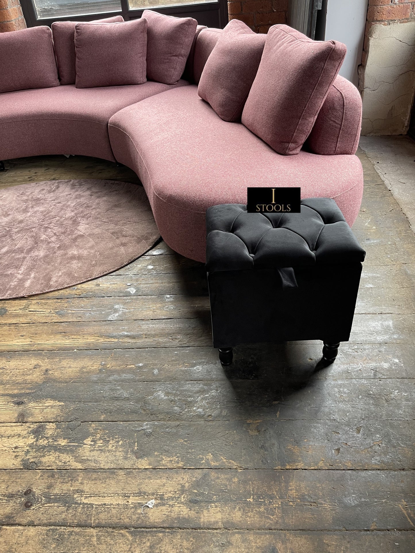 Black Small coffee table Storage Box | Black Small Ottoman | side table footstool - ISTOOLS