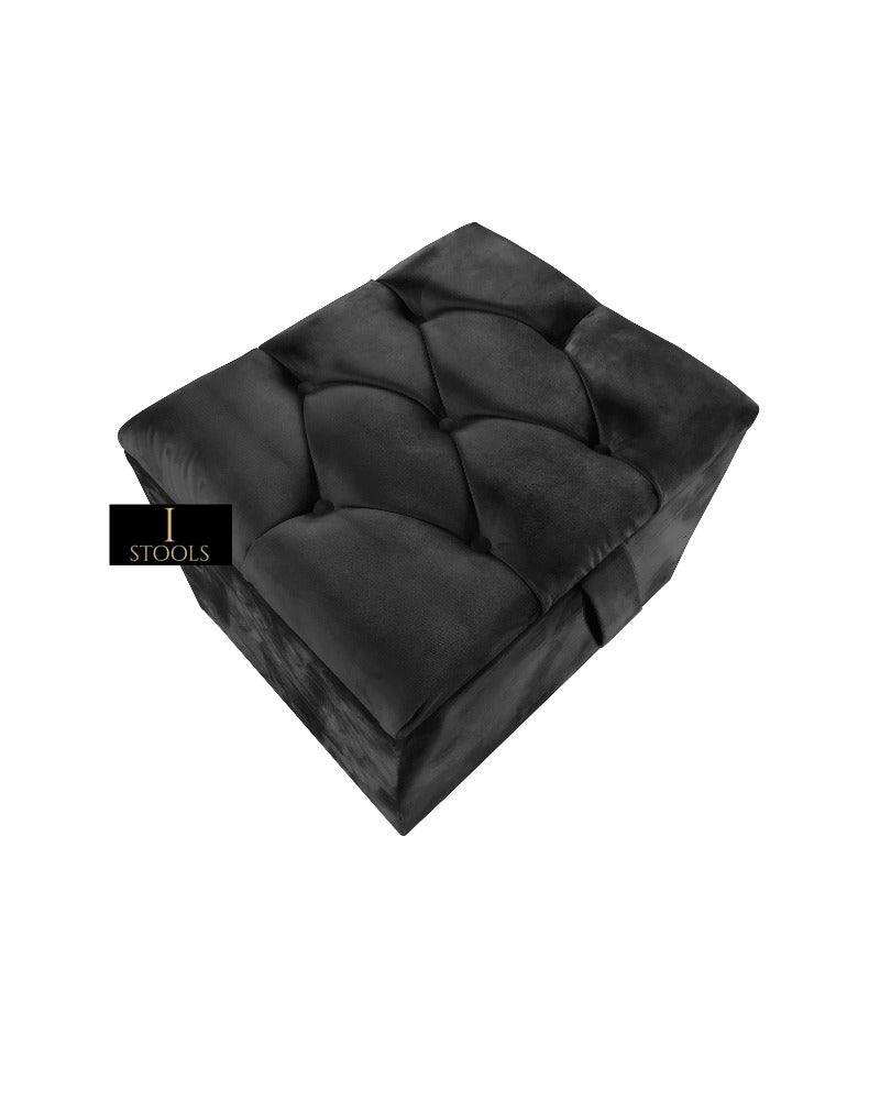Black Small coffee table Storage Box | Black Small Ottoman | side table footstool - ISTOOLS