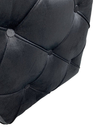 Black square cube deep buttoned coffee table side table seat - ISTOOLS