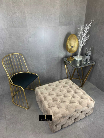 Brown Square Ottoman Coffee Table UK | Large Brown Chesterfield Coffee Table - ISTOOLS