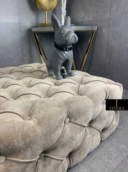 Brown Square Ottoman Coffee Table UK | Large Brown Chesterfield Coffee Table - ISTOOLS