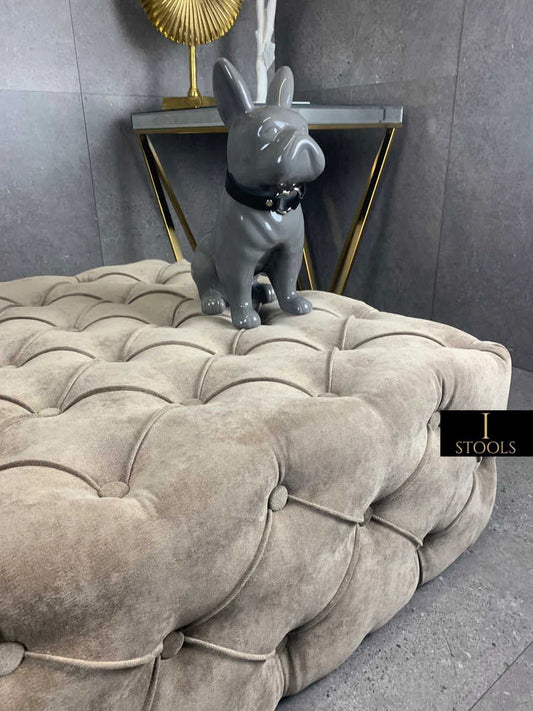 Brown Square Ottoman Coffee Table UK | Large Brown Chesterfield Coffee Table - ISTOOLS