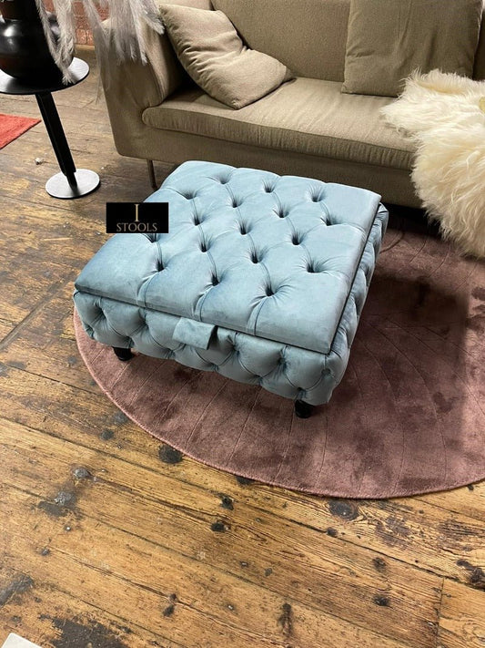 Coffee table Chesterfield Ottoman Storage Square seat - ISTOOLS