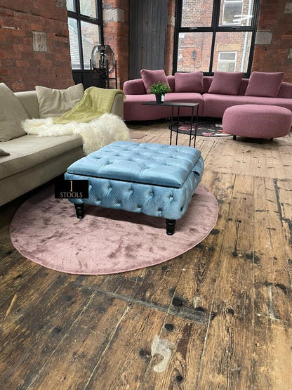 Coffee table Chesterfield Ottoman Storage Square seat - ISTOOLS