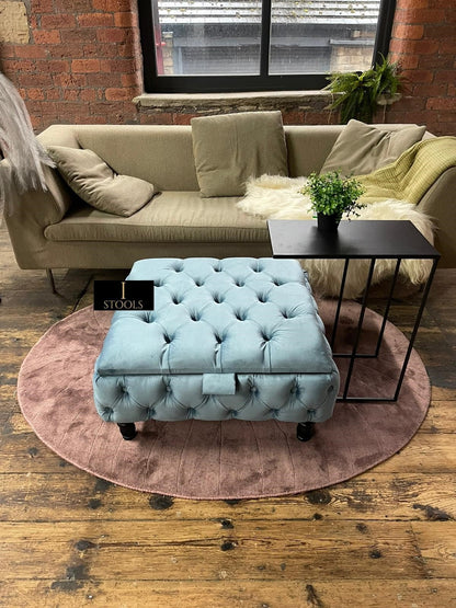 Coffee table Chesterfield Ottoman Storage Square seat - ISTOOLS