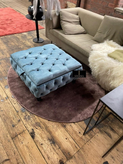 Coffee table Chesterfield Ottoman Storage Square seat - ISTOOLS