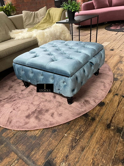 Coffee table Chesterfield Ottoman Storage Square seat - ISTOOLS