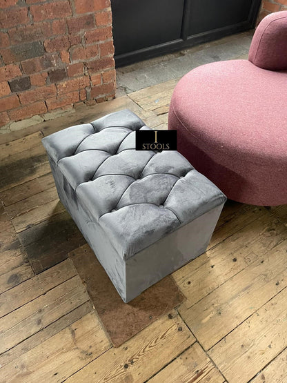 Dark Grey coffee table Ottoman Storage Box seat - ISTOOLS