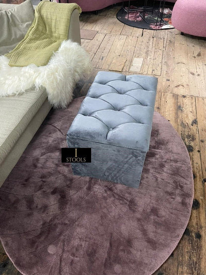 Dark Grey coffee table Ottoman Storage Box seat - ISTOOLS